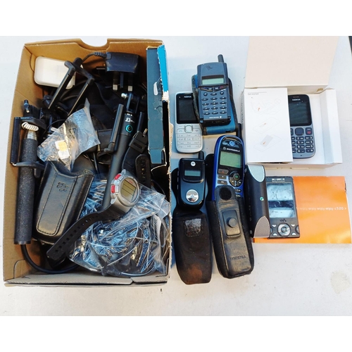 A collection of mobile phones and accessories