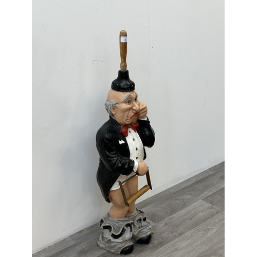 A 'Mr Stinky' hand painted resin novelty butler toilet paper holder ...