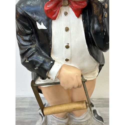 A 'Mr Stinky' hand painted resin novelty butler toilet paper holder ...