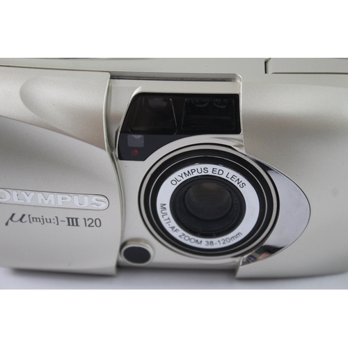 50 - A cased Olympus µ[mju:] III 120 all-weather compact 35mm camera