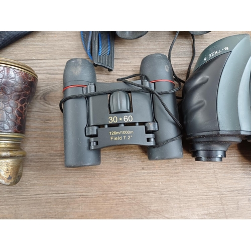 84 - Twelve pairs of binoculars to include cased Optisan Leo-III 8x40, Hilkinson Ultra V 9x35 wide angle,... 