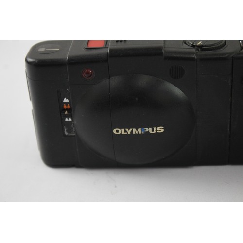 39 - Two Olympus compact 35mm cameras, one cased Pen-EE half-frame and one XA2 viewfinder fitted with A11... 