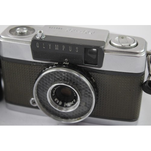 39 - Two Olympus compact 35mm cameras, one cased Pen-EE half-frame and one XA2 viewfinder fitted with A11... 
