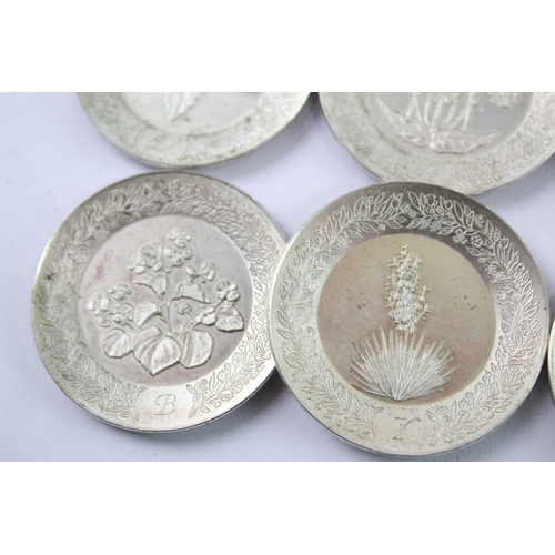 Seven Franklin Mint sterling silver miniature plates - approx. gross ...