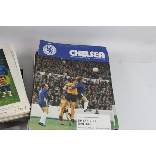 A collection of football programmes and memorabilia to include Chelsea ...