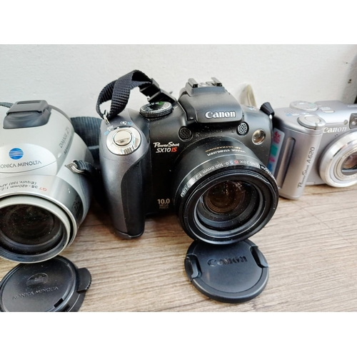 114 - Ten digital cameras to include Canon PowerShot SX10 IS 10mp, Canon PowerShot A620 7.1mp, Canon Power... 
