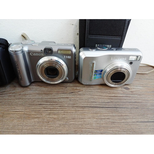 114 - Ten digital cameras to include Canon PowerShot SX10 IS 10mp, Canon PowerShot A620 7.1mp, Canon Power... 