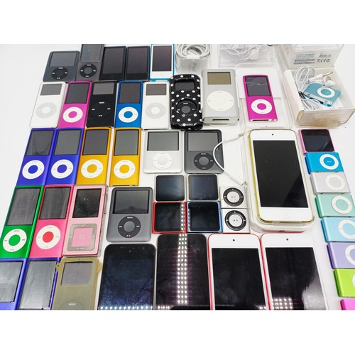 A collection of Apple iPod digital media players to include A1421 5th ...
