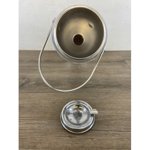 46 - A mid 20th century Italian Caimi Brevetti aluminium and chrome plated floor standing ashtray - appro... 