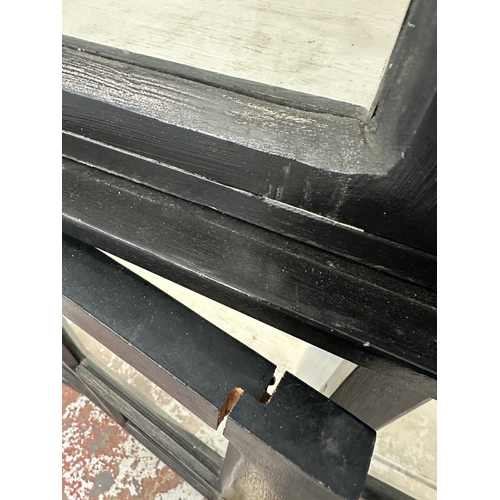 6 - A Maisons du Monde black painted glazed bookcase/display cabinet - approx. 230cm high x 138cm wide x... 
