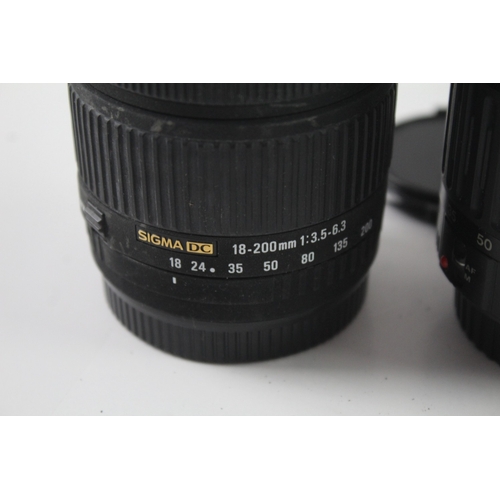 77 - Two autofocus zoom camera lenses for Canon AF, one Canon EF 1:4-5.6 35-80mm and one Sigma 1:3.5-6.3 ... 