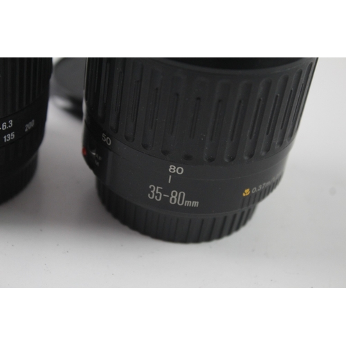 77 - Two autofocus zoom camera lenses for Canon AF, one Canon EF 1:4-5.6 35-80mm and one Sigma 1:3.5-6.3 ... 