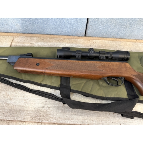 631 - A cased Edgar Brothers Hatsan MOD .60 S .22cal air rifle with Hawke 4x32 scope