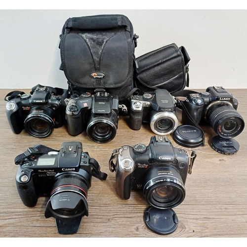 188 - Six digital cameras to include Panasonic Lumix DMC-G5 Micro Four Thirds 16mp CMOS sensor mirrorless ... 