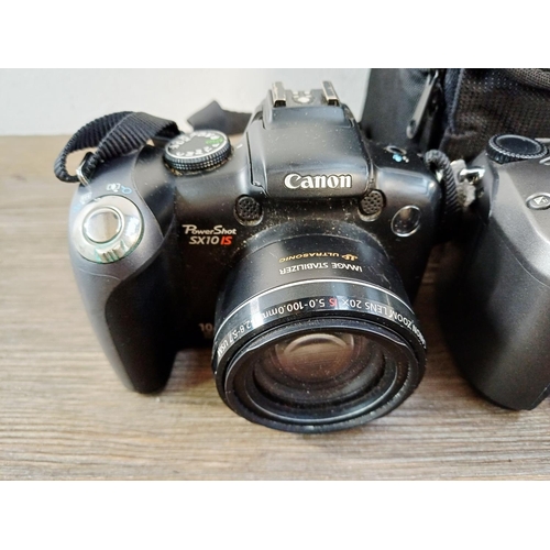 188 - Six digital cameras to include Panasonic Lumix DMC-G5 Micro Four Thirds 16mp CMOS sensor mirrorless ... 