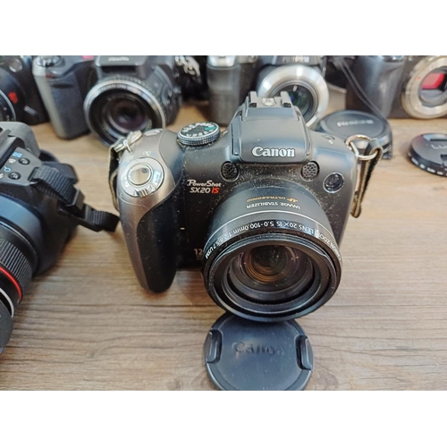 188 - Six digital cameras to include Panasonic Lumix DMC-G5 Micro Four Thirds 16mp CMOS sensor mirrorless ... 