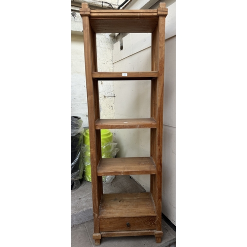 1108 - An Indonesian teak four tier shelving unit/open bookcase - approx. 194cm high x 59cm wide x 38cm dee... 