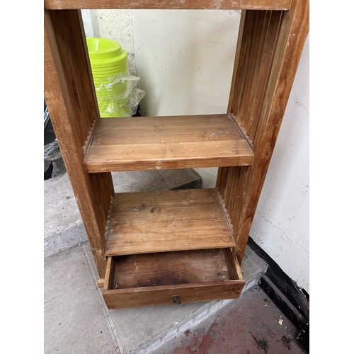 1108 - An Indonesian teak four tier shelving unit/open bookcase - approx. 194cm high x 59cm wide x 38cm dee... 
