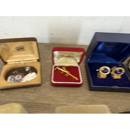 A collection of cufflinks together with a boxed Stratton gold plated ...
