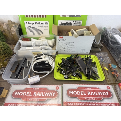 62 - A collection of model railway accessories to include Inter-City 125 N gauge engine and coach, Flying... 
