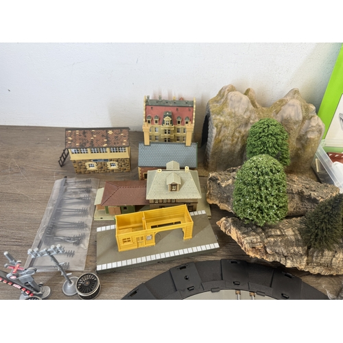 62 - A collection of model railway accessories to include Inter-City 125 N gauge engine and coach, Flying... 