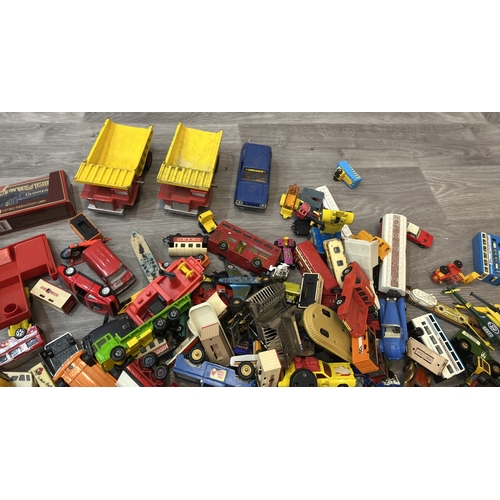 200 - Two boxes containing model vehicles to include Dinky Toys diecast Bedford van, Maisto Iron Man 2 die... 