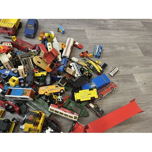 200 - Two boxes containing model vehicles to include Dinky Toys diecast Bedford van, Maisto Iron Man 2 die... 