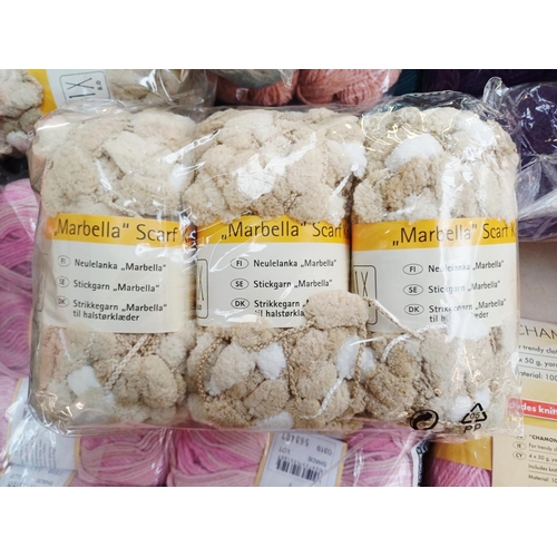 346 - A large quantity of knitting yarn to include Airedale Aran 25% wool, Rousemoor 25% wool, Sheena Anne... 