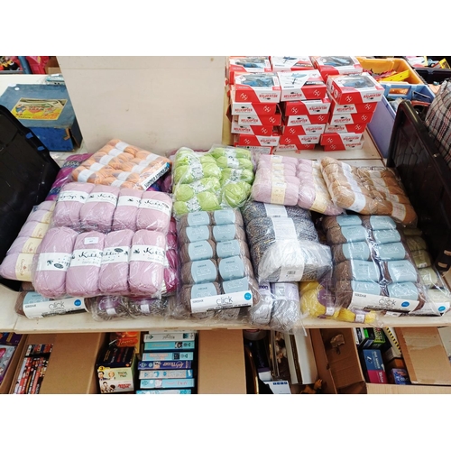 347 - A large quantity of knitting yarn to include Sirdar 60% cotton, Cygnet 75% acrylic, James C. Brett 1... 