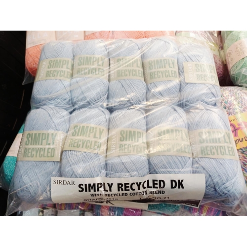349 - A large quantity of knitting yarn to include Robin Aran 100% acrylic, Sirdar 49% cotton, Sirdar Pano... 