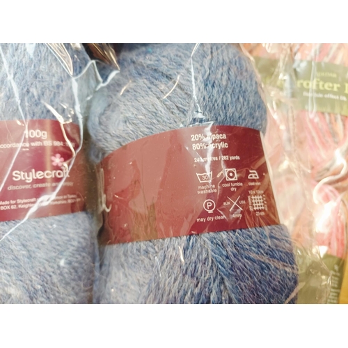 350 - A large quantity of knitting yarn to include Alpaca 20% Alpaca, Sirdar Ella 49% cotton, Marriner 100... 