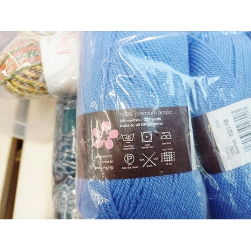 351 - A large quantity of knitting yarn to include Robin Aran 100% acrylic, King Cole bamboo cotton, Style... 