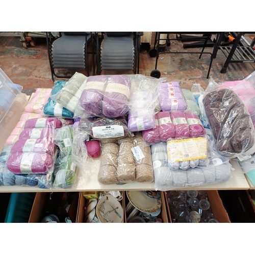 352 - A large quantity of knitting yarn to include So Crafty 100% acrylic, Patons wool blend DK 63% new wo... 