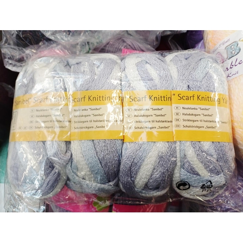 353 - A large quantity of knitting yarn to include Schachenmayr 100% acrylic, Sanibel scarf yarn, Marriner... 