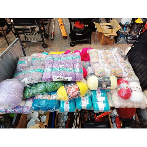 354 - A large collection of knitting yarn to include Red Heart 100% acrylic, Stylecraft Life Aran 25% wool... 