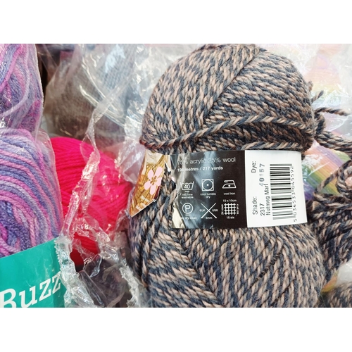 354 - A large collection of knitting yarn to include Red Heart 100% acrylic, Stylecraft Life Aran 25% wool... 