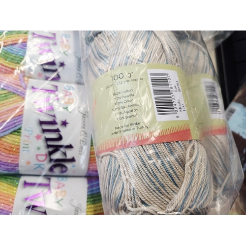 354 - A large collection of knitting yarn to include Red Heart 100% acrylic, Stylecraft Life Aran 25% wool... 