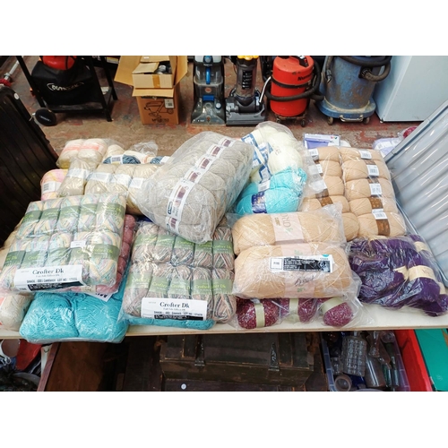 355 - A large quantity of knitting yarn to include Sirdar Crofter 15% wool, Patons 63% wool, Hayfield Bonu... 