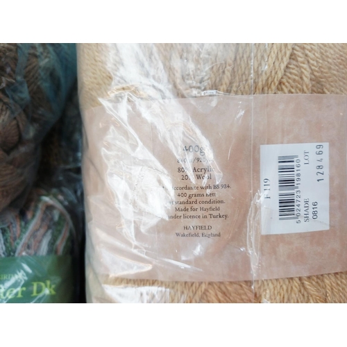 355 - A large quantity of knitting yarn to include Sirdar Crofter 15% wool, Patons 63% wool, Hayfield Bonu... 