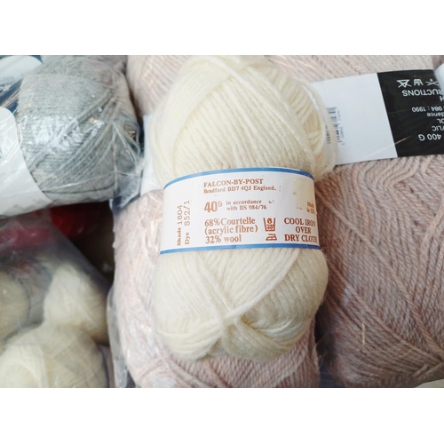 356 - A large collection of knitting yarn to include Patons 100% acrylic, Falcon 32% wool, Sirdale Montana... 