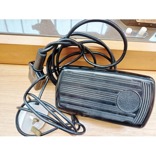 362 - A cased Cresta De Luxe electric sewing machine with foot pedal and accessories
