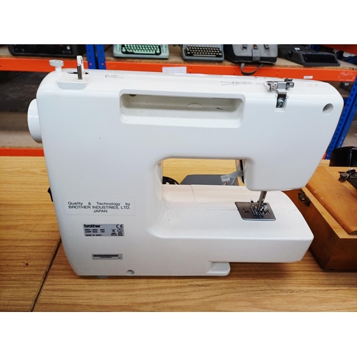 363 - A cased Brother LS-2125 electric sewing machine with foot pedal
