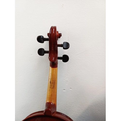 368 - Two child's ½ size musical instruments, one cased Mayflower violin with bow and one nylon strung cla... 