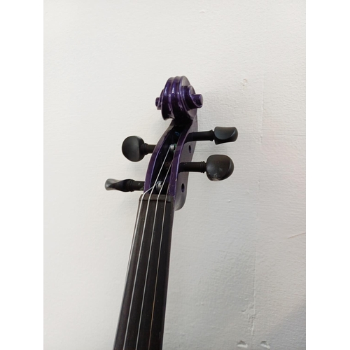 370 - Two cased full-size musical instruments, one The Rainbow Violin Company Ltd. purple violin with bow ... 
