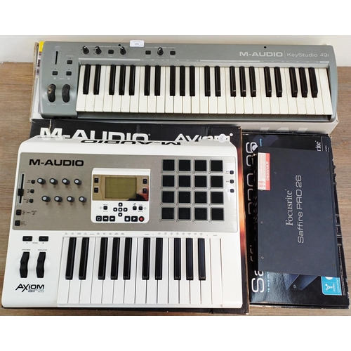 371 - Three boxed items of music technology, one M-Audio Axiom Air 25 premium keyboard controller, one M-A... 