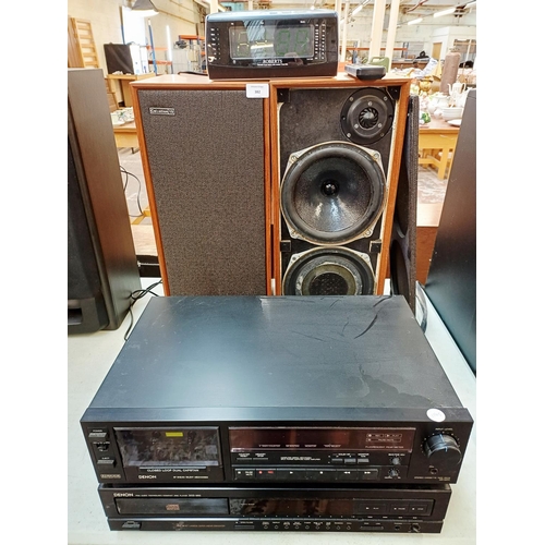 382 - Four items, one Denon DR-M22 Dolby B/C cassette deck, one Denon DCD-960 CD player with remote contro... 