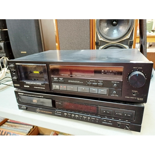 382 - Four items, one Denon DR-M22 Dolby B/C cassette deck, one Denon DCD-960 CD player with remote contro... 