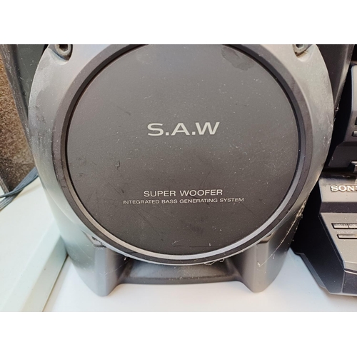 383 - A Sony XB8AV hi-fi system comprising PS-LX56 two-speed turntable, HCD-XB8 CD player/cassette deck/re... 