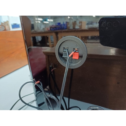 385 - Two items, one Orbitsound T12 speaker system comprising subwoofer and soundbar with built-in iPod do... 