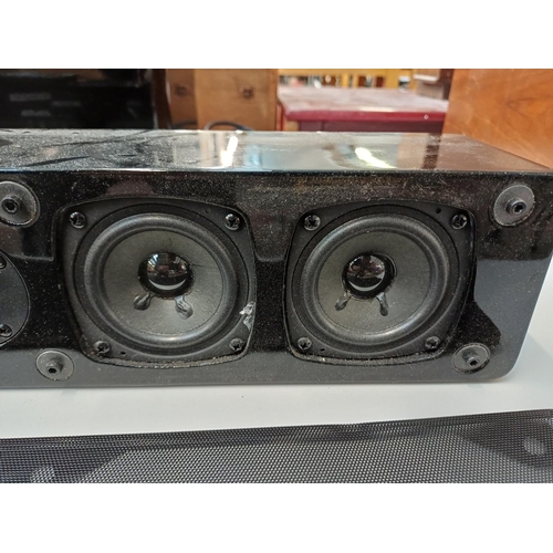 385 - Two items, one Orbitsound T12 speaker system comprising subwoofer and soundbar with built-in iPod do... 